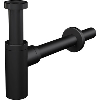 Сифон ALCAPLAST A400BLACK для умывальника Ø32 DESIGN, круглый, черный матовый, с покрытием